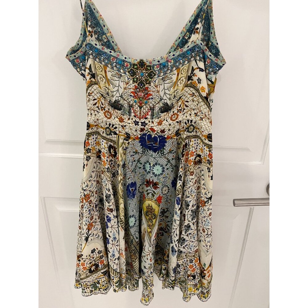 Camilla S SMALL Silk Tie Waist Butterfly Effect Embellished Sequin Dress Festiva - Picture 10 of 14